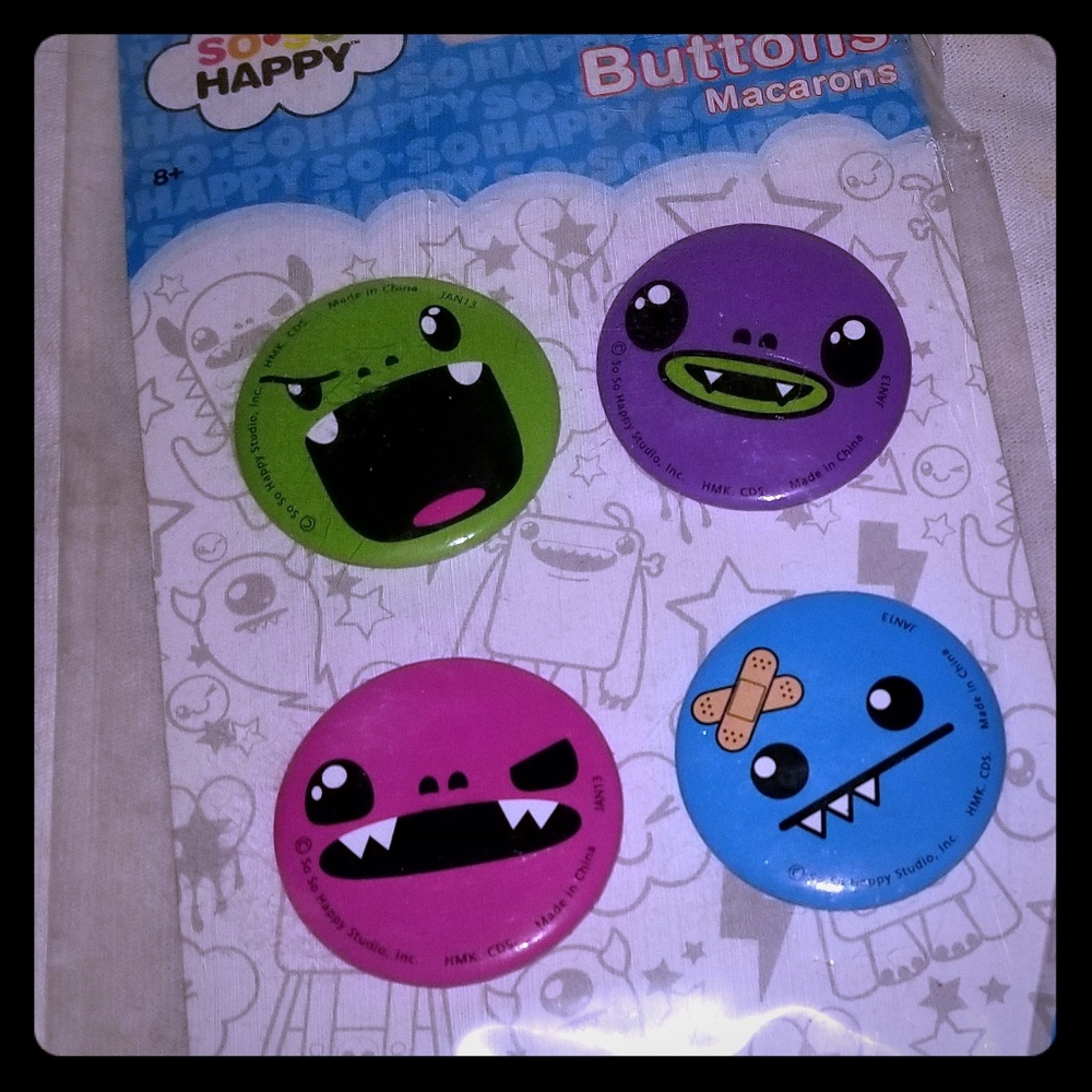 So So Happy buttons